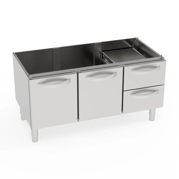 Podstawa z drzwiami i 2 szufladami GN 1/1 | TECNOINOX 716080