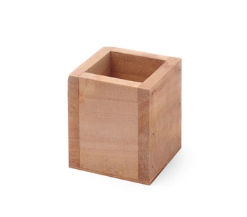 Pojemnik na sztućce drewniany 8x8x9.5 cm | HENDI 664186