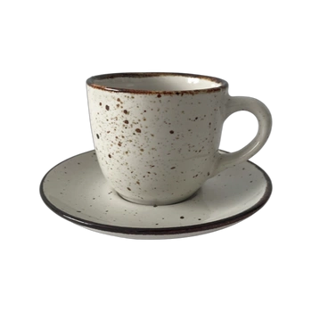 Filiżanka 200 ml ze spodkiem 15 cm Still Rustic krem | KERA CERAMIKA 2.3.1.RUSTIC KREM