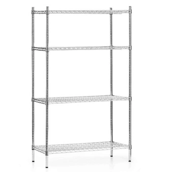 Regał magazynowy ze stali chromowanej, 4 półki, 91x45,5x180 cm składany | FORGAST FG15132