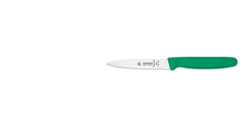 Nóż do obierania z falistą krawędzią - 10 cm, zielony | GIESSER MESSER 8315 wsp 10 gr