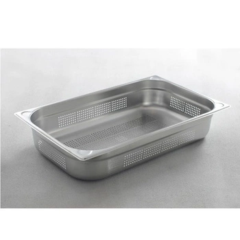 Pojemnik GN 1/1 gł. 10 cm ze stali nierdzewnej KITCHEN LINE perforowany | HENDI 807132