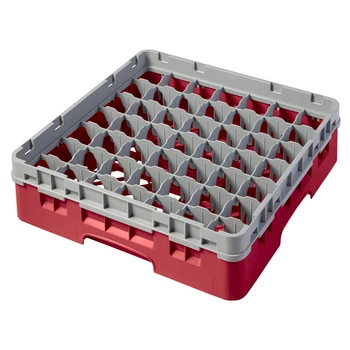 Kosz do szkła 49 przegródek - 50x50cm, czerwony | CAMBRO 49S318/163