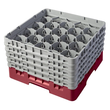 Kosz do szkła 20 przegródek - 50x50cm, żurawinowy | CAMBRO 20S1058/416