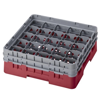 Kosz do szkła 25 przegródek - 50x50cm, żurawinowy | CAMBRO 25S434/416