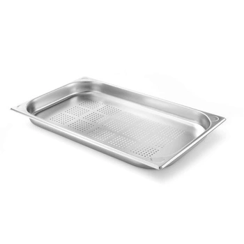 Pojemnik GN 1/1 gł. 4 cm ze stali nierdzewnej KITCHEN LINE perforowany | HENDI 807118