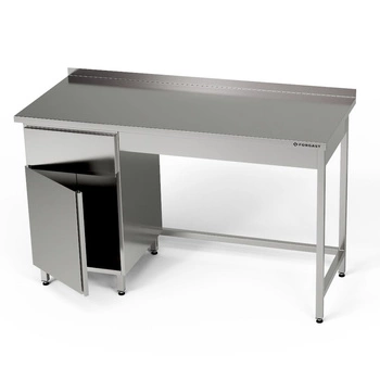 Stół roboczy nierdzewny z szafką i szufladą 210x70x85 cm | FORGAST
