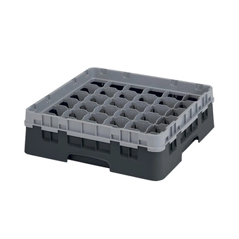 Kosz do szkła 36 przegródek - 50x50cm, czarny | CAMBRO 36S318/110