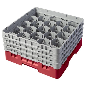 Kosz do szkła 20 przegródek - 50x50cm, czerwony | CAMBRO 20S900/163