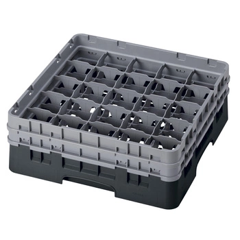 Kosz do szkła 25 przegródek - 50x50cm, czarny | CAMBRO 25S434/110