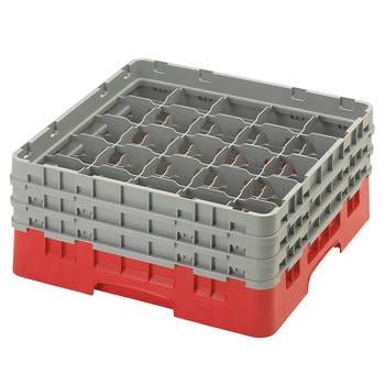 Kosz do szkła 25 przegródek - 50x50 cm, czerwony | CAMBRO 25S638/163