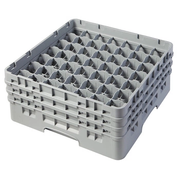 Kosz do szkła 49 przegródek - 50x50 cm, szary | CAMBRO 49S638/151