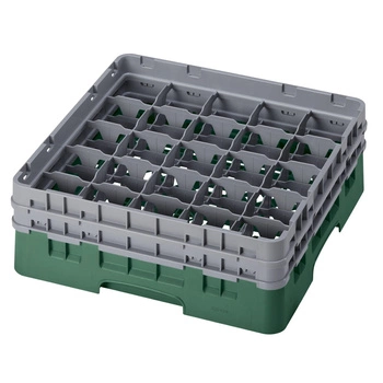 Kosz do szkła 25 przegródek - 50x50cm, zielony | CAMBRO 25S434/119