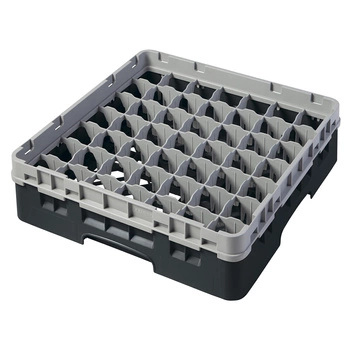 Kosz do szkła 49 przegródek - 50x50cm, czarny | CAMBRO 49S318/110