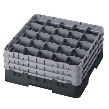 Kosz do szkła 25 przegródek - 50x50 cm, czarny | CAMBRO 25S738/110