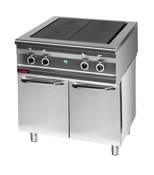 Kuchnia gastronomiczna elektryczna top 4x4 kW z szafką | KROMET 000.KEZ-4u. S.D