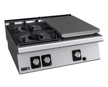 Kuchnia gastronomiczna gazowa 2-palnikowa z płytą grzewczą po prawej stronie, 18,5 kW, gaz LPG | FAGOR C-G730-D