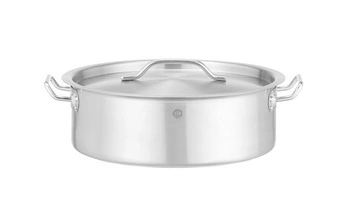 Garnek niski z pokrywką, ze stali nierdzewnej - poj. 8.5 l | HENDI 836514