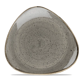 Talerz porcelanowy trójkątny Peppercorn Grey śr. 26,5 cm | FINE DINE SPGSTR101