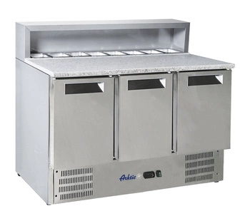 Stół chłodniczy 3-drzwiowy do pizzy z nadstawą nierdzewną | HENDI 236215