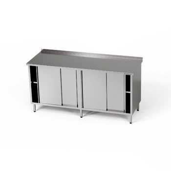 Stół roboczy nierdzewny z 2 szafkami 230x60x85 cm | FORGAST
