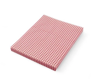 Papier pergaminowy ze wzorem czerwono-biała kratka, 25x35 cm | HENDI 678251