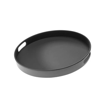 Taca BISTRO antypoślizgowa, czarna, średnica 35.5 cm | APS 84045