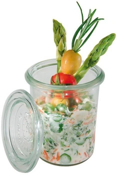 Zestaw małych słoików z pokrywkami, 12 sztuk, 6x6x8 cm, 140 ml | APS 82314