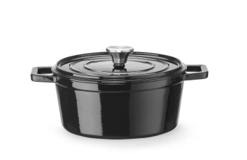 Garnek żeliwny emaliowany, 3.7 L, czarny, 31.7x24x(H)10.5 cm | HENDI 626870