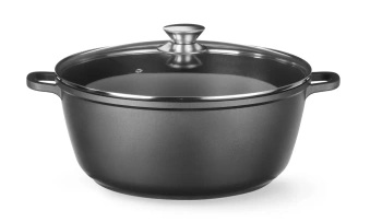 Garnek z powłoką nieprzywierającą, 7.5 L, czarny, 38.7x31x(H)13 cm | HENDI 611036