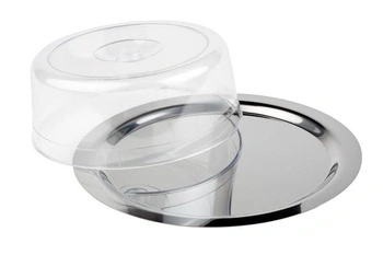 Taca okrągła FINESSE, ze stali nierdzewnej z pokrywą polistyrenową, 38x12 cm | APS 13382