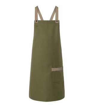 Fartuch Urban-Look X-Style wiązany pasami z kieszenią zielony mech | KARLOWSKY LS 38-79-Stck