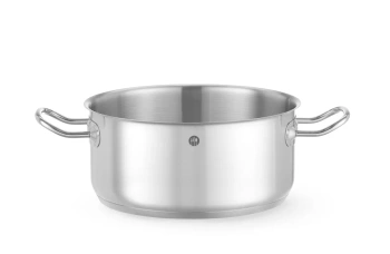 Garnek ze stali nierdzewnej niski Kitchen Line, pojemność 4,9 l, średnia 24 cm, wysokość 11 cm | HENDI 837665