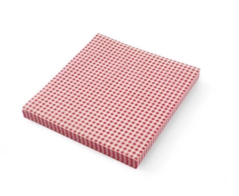 Papier pergaminowy ze wzorem czerwono-biała kratka, 20x25 cm | HENDI 678244