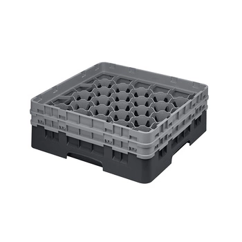 Kosz do szkła 30 przegródek - 50x50 cm, czarny | CAMBRO 30S434/110