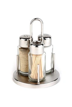 Zestaw do pieprzu i soli CLASSIC, z pojemnikiem na wykałaczki | APS 40320