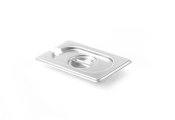 Pokrywka stalowa do GN 1/9 KITCHEN LINE z wycięciem na chochlę | HENDI 806975
