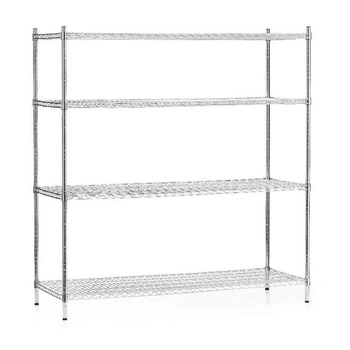 Regał magazynowy ze stali chromowanej, 4 półki, 152x61x180 cm składany | FORGAST FG15139