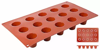 Forma do deserków Dariol, stożek, 15 otworów, 3.5x3.8 cm, silikonowa | CONTACTO 6633/315