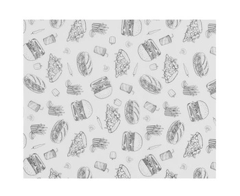Papier pergaminowy ze wzorem fast - food prostokąt, 20x25 cm | HENDI 678268
