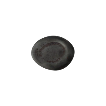 Talerz płytki z rantem Galet hematyt 19 x 16 cm | KERA CERAMIKA 19.1.HEMATYT