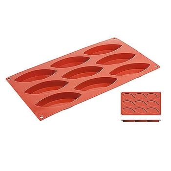 Forma do pieczenia silikonowa łódka, 9 otworów o wymiarach 10x4,4 cm, | CONTACTO 6649/100