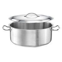Garnek ze stali nierdzewnej niski z pokrywką - poj. 4.5 l PRO | TOM-GAST P1-2109-24L