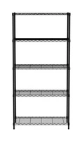 Regał magazynowy chromowany  czarny 5-półkowy | HENDI 812990