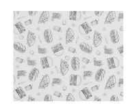 Papier pergaminowy ze wzorem fast - food prostokąt, 20x25 cm | HENDI 678268