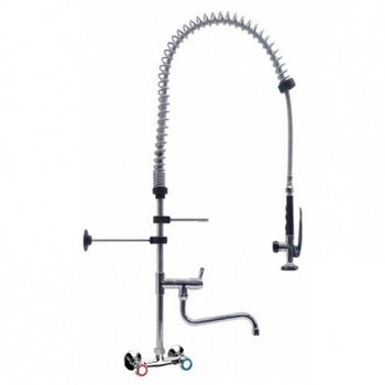 Bateria zlewozmywakowa ścienna ze spryskiwaczem i wylewką | AIFO AG-1/05PFE