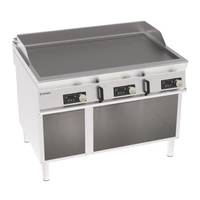 Płyta grillowa elektryczna, sterowana elektronicznie, gładka, na podstawie otwartej, 120 cm, T-90 | TECNOINOX 316288