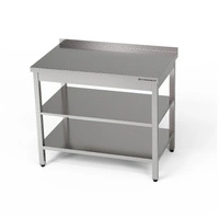 Stół roboczy nierdzewny z dwiema półkami 130x70x85 cm | FORGAST