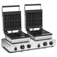 Gofrownica elektryczna 4x3 podwójna, 8 gofrów, 3.5 kW, 230 V | FORGAST FG09726