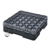 Kosz do szkła 30 przegródek - 50x50cm, czarny | CAMBRO 30S318/110